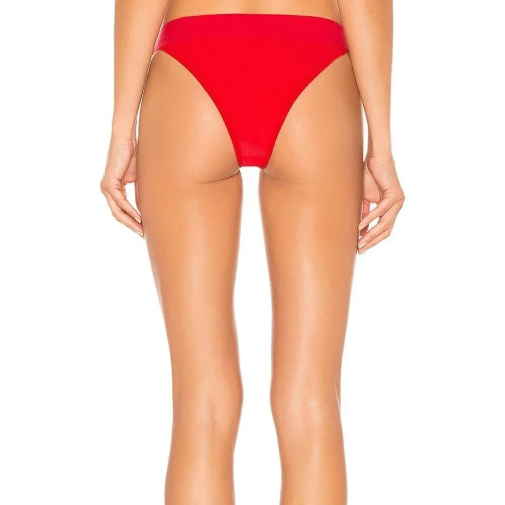 Frankie's Bikinis Drew Bikini Bottom in Red size L NWT
